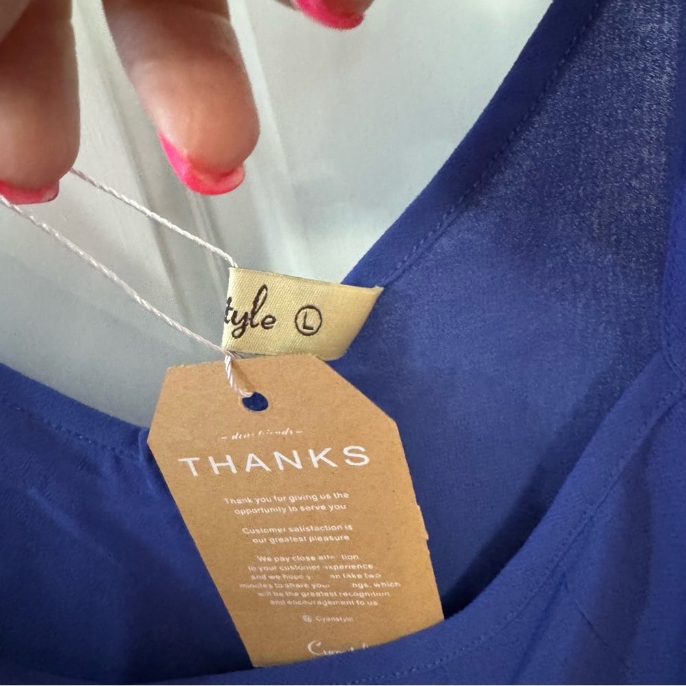 Cyanstyle Pleated‎ Chiffon Cami Top – NWT – Size L - Picture 10 of 12